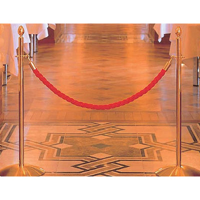 【レンタル】ロープパーテーションQ01Cシルバー(ロープ赤)