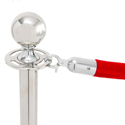 【レンタル】ロープパーテーションQ01Cシルバー(ロープ赤)