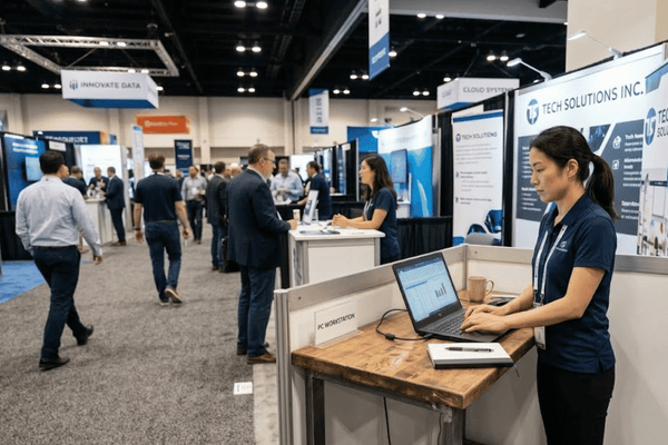 パソコン作業やアンケート台として（側面・内部配置）