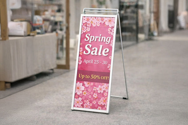 ポスターの差し替えだけで何度でも使い回せる